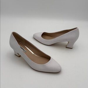 Karl Lagerfeld Classic White Heels pump leather slip on office event Y2K 9.5M